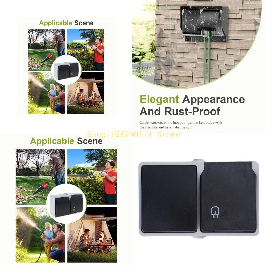 Outdoor Power Outlet Install - ガーデントップセール用のカバー表面が取り付けられた壁パネル付き防水屋外ソケット