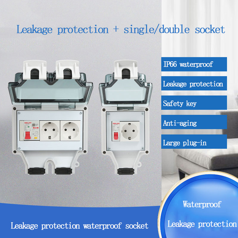 Outdoor Power Outlet Waterproof - 屋外防水ソケット 86 タイプ防水ボックス漏電保護スイッチ付き EU US UK