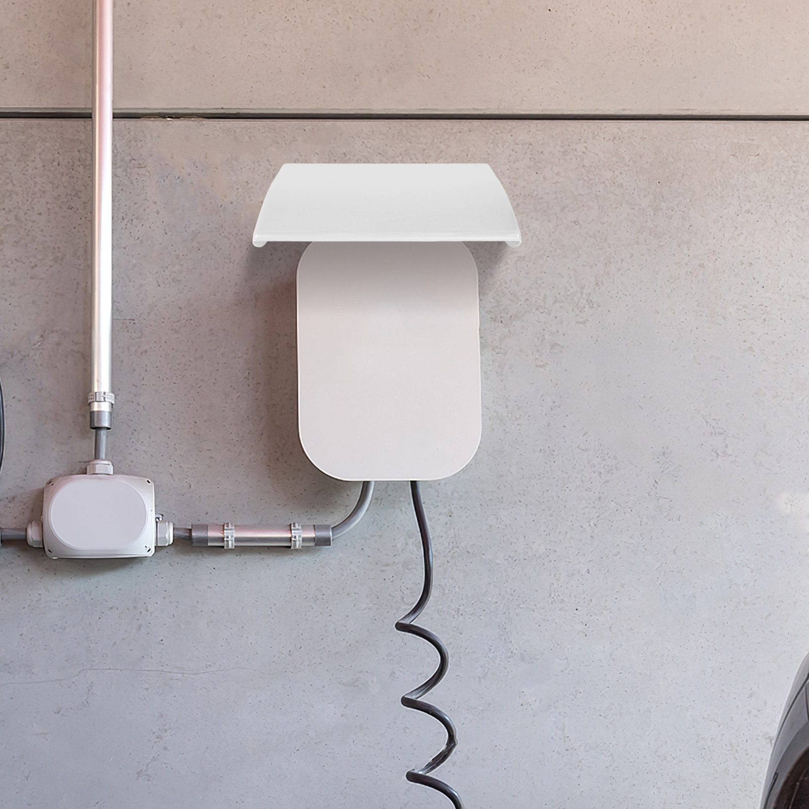 Outdoor Power Meter - ホワイト屋外EV充電パイルプロテクターカバー防水防塵充電ステーション屋根保護信頼性の高い屋外耐候性