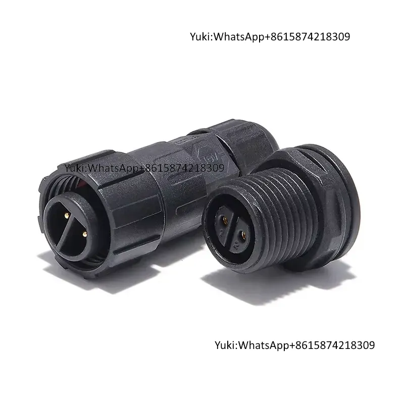 Outdoor Power Plug - IP68防水LLT M16 2ピンコネクタ オスプラグ メスパネルマウントソケット 電源屋外用