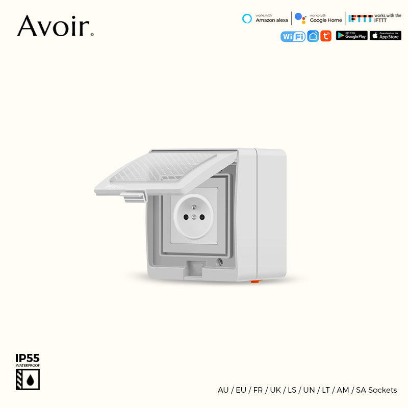 Outdoor Power Equipment Brands - Avoir-tuya-スマート防水wifiソケット,タイマー付き,屋外コンセント,リモコン,Alexa, Google Home,ip55で動作