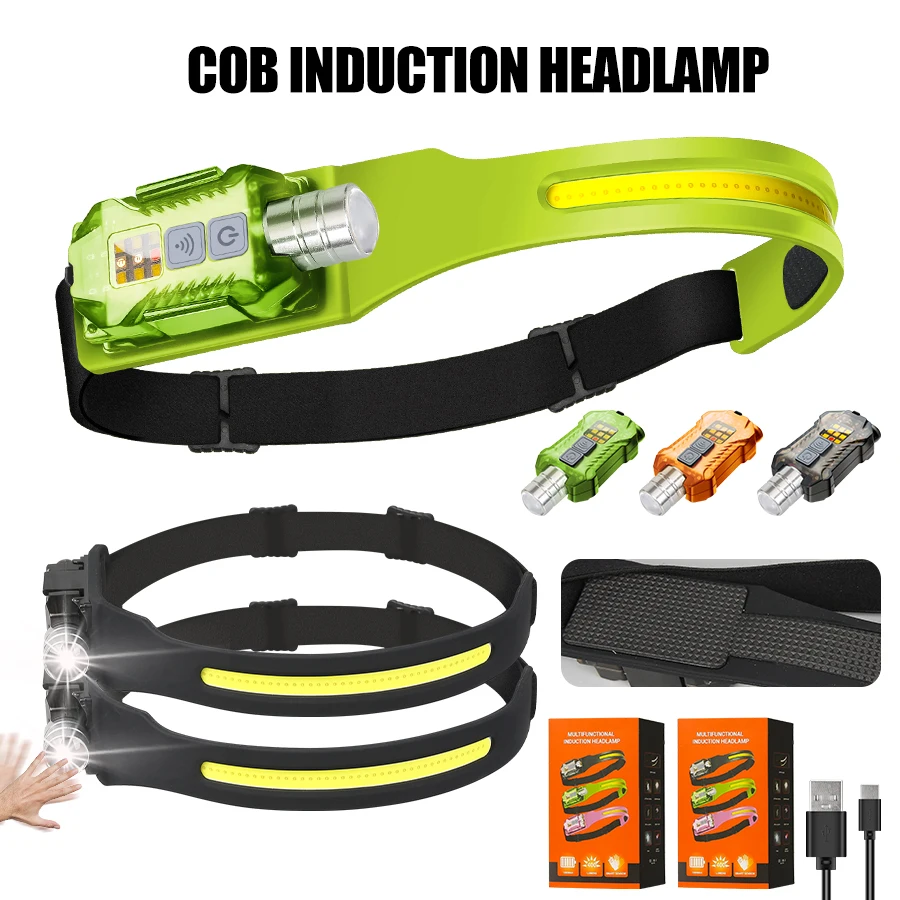 Outdoor Power For Camping - 強力な LED ヘッドランプポータブル充電式ヘッド懐中電灯マグネットテール付き 9 モード照明アウトドアキャンプ釣りランタン