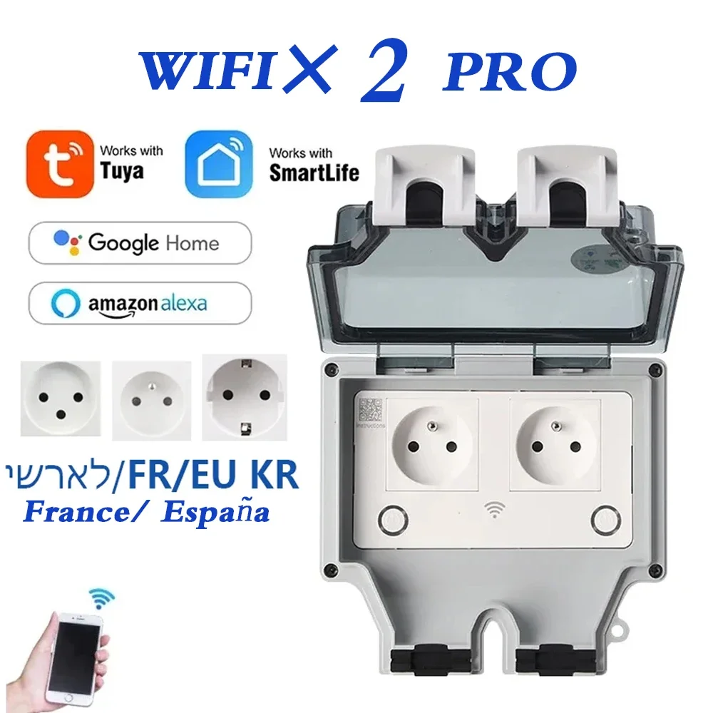 Outdoor Power Equipment Brands - Tuya防水電気壁コンセントEU FR KR IL IP66屋外コンセントタイマー付きWifiスマートライフ電源コンセント220Vデュアルマスター