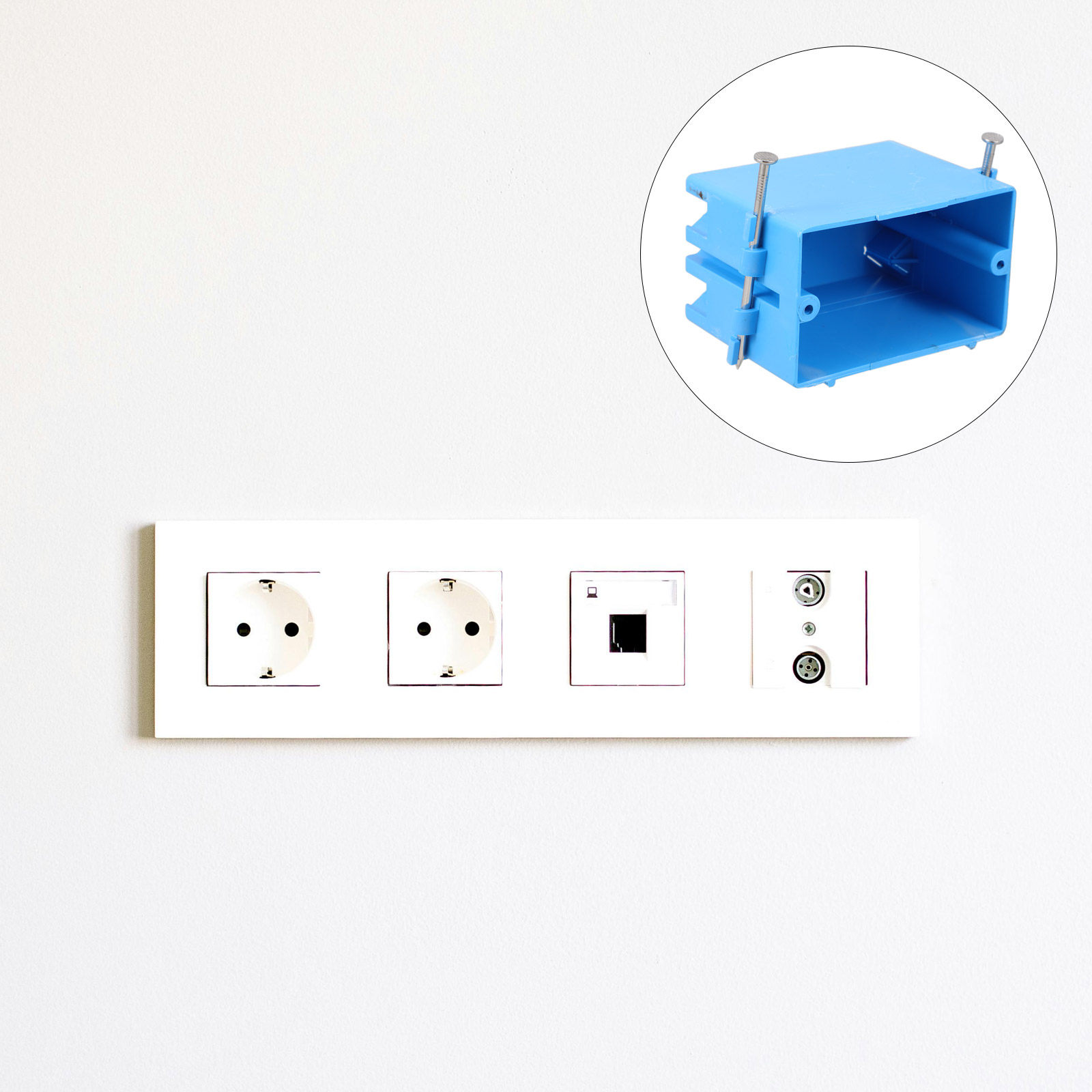 Outdoor Power Outlet Install - 屋外用電源コンセントボックス ABS製ヘビーデューティーウォールソケットボックス 蓋なし 簡単設置 多用途ジャンクションソケットベースケース スイッチ用