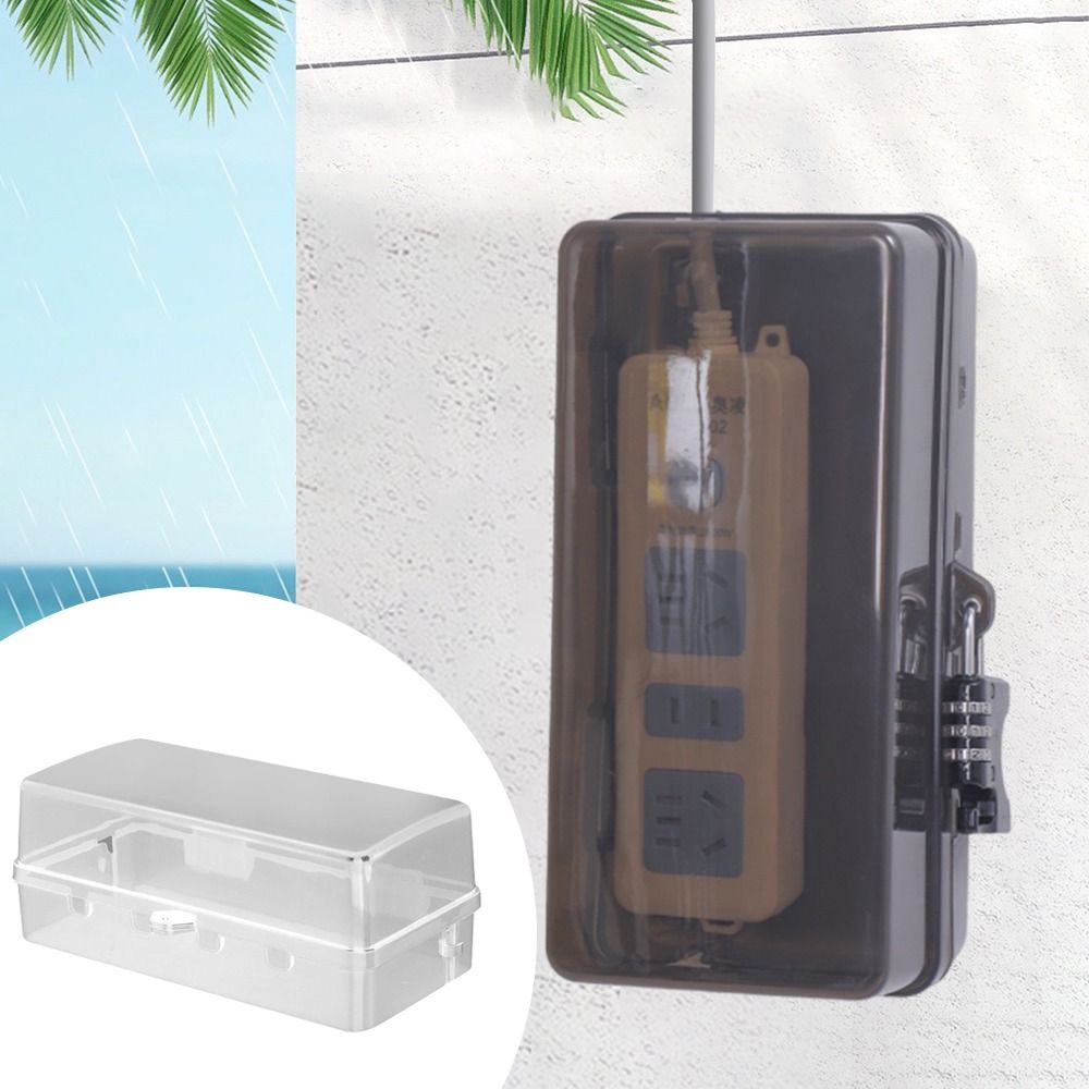 Outdoor Power Outlet Waterproof - ポータブルプラスチックプラグボックス盗難防止防水ケーブル管理ボックス耐候性保護コンセント電源タップ収納ボックス屋外用