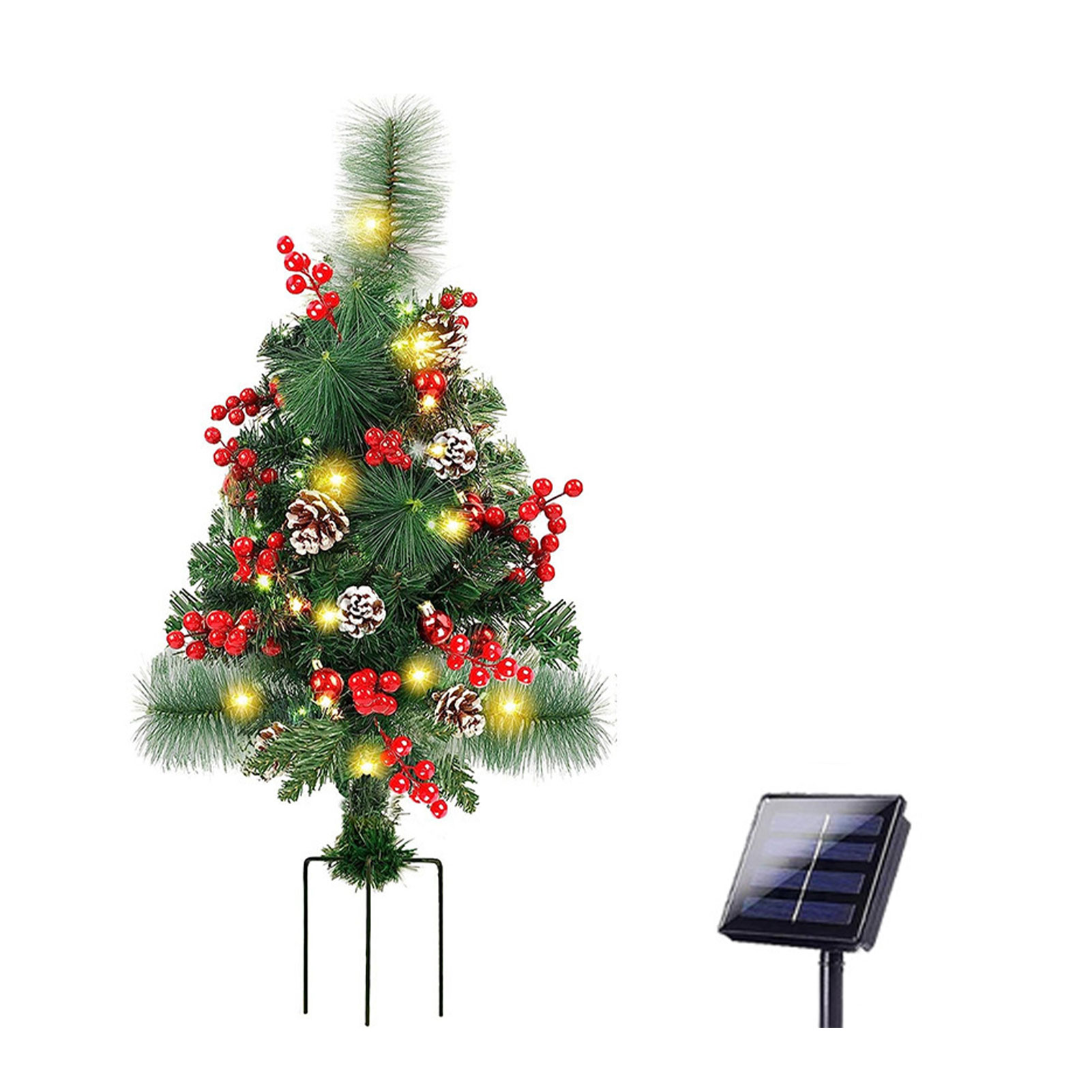 Outdoor Power For Christmas Lights - 庭用ABS製屋外クリスマスツリー | ソーラー充電式で8つの照明モードを搭載し、電源を必要としません。