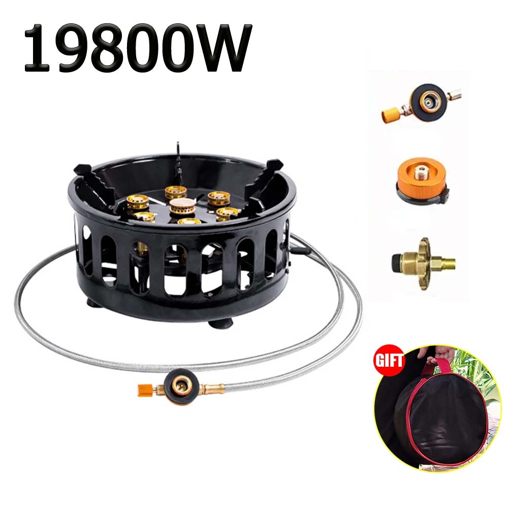 Outdoor Power Equipment Brands - イグニッション付き防風キャンプストーブ、7コア、ハイパワー、強力な火、ポータブルガスバーナー、観光機器、19800w