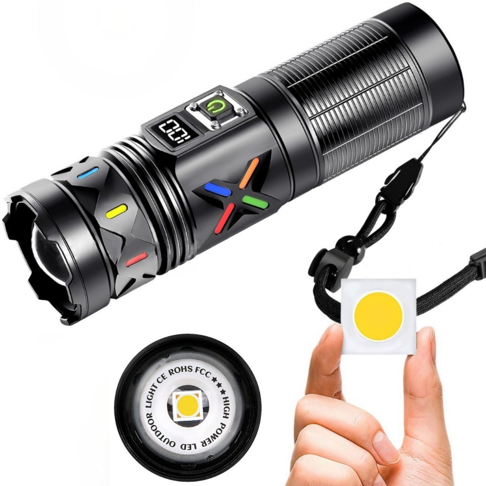 Outdoor Power For Camping - ハイパワー LED 懐中電灯伸縮ズーム USB 充電式ロングショット 3000