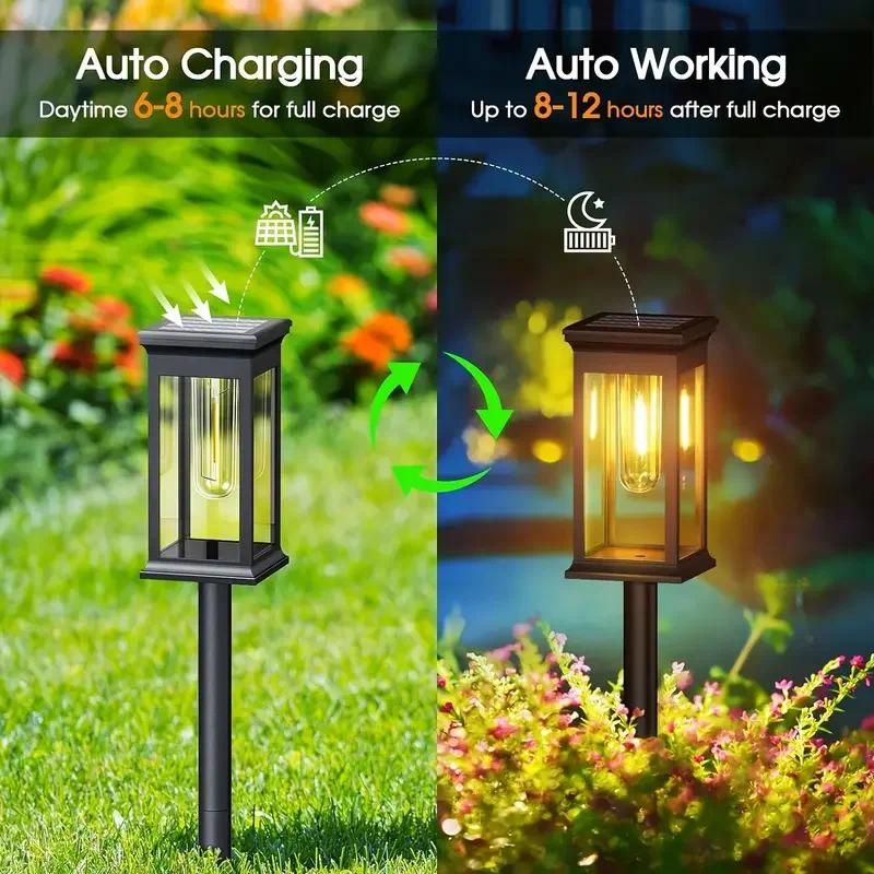 4個セット ソーラーパスウェイライト 屋外ソーラーライト ガ - Outdoor Power For Christmas Lights のレビューと価格