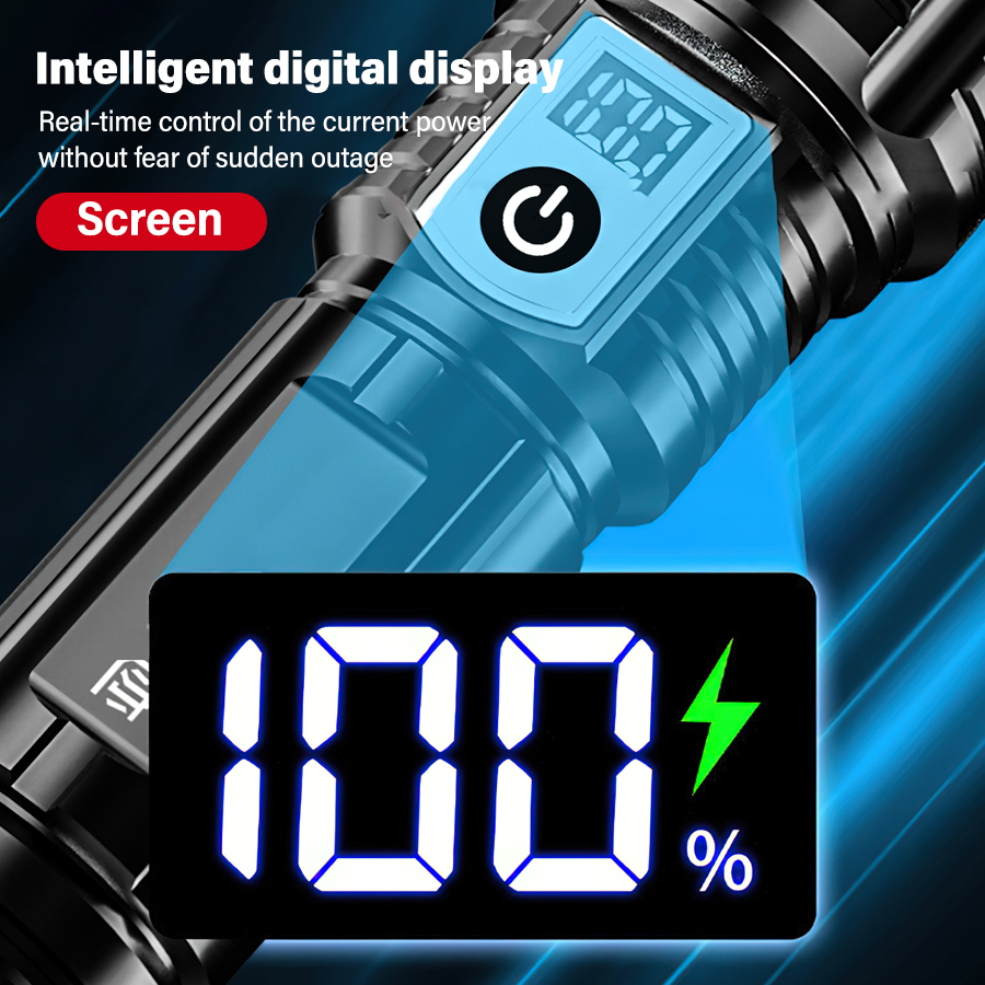 ハイパワー 200000LM LED 懐中電灯内蔵バッテリー - Outdoor Power For Camping のレビューと価格