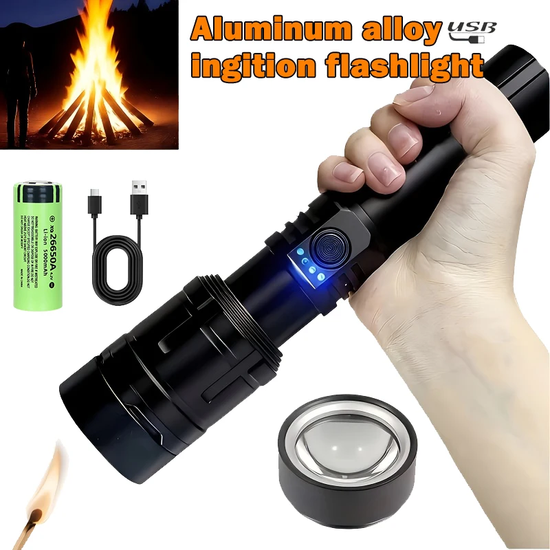 超強力懐中電灯集中点火懐中電灯防水軍事戦術ランプ屋外キャンプ - Outdoor Power For Camping のレビューと価格