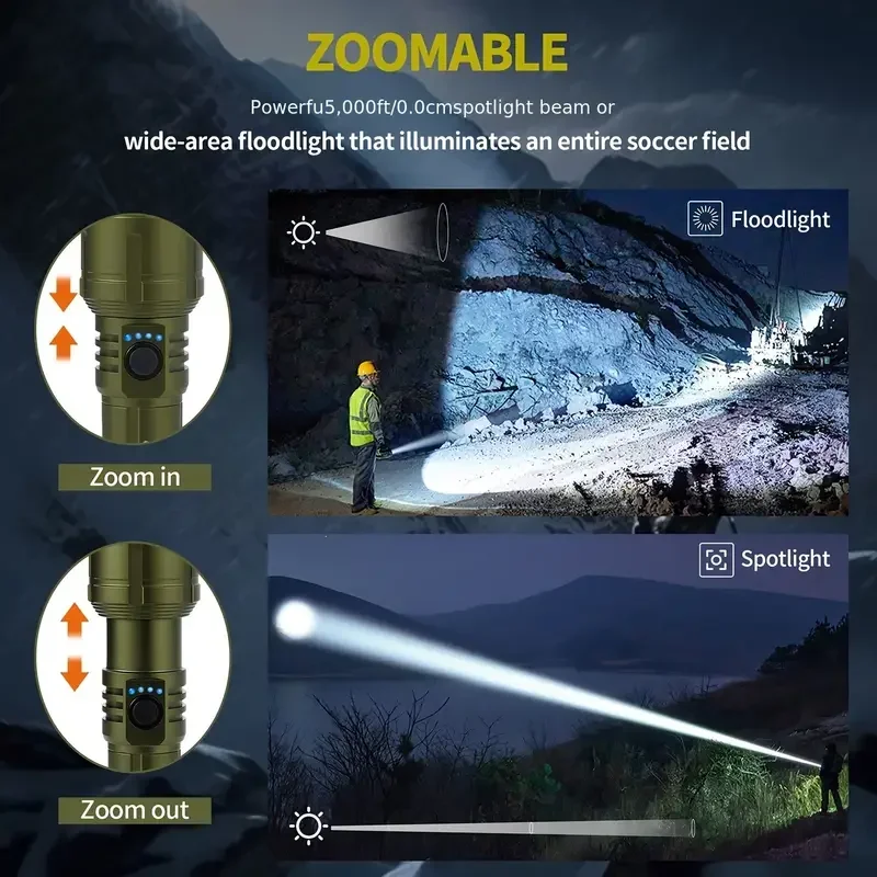 超強力懐中電灯集中点火懐中電灯防水軍事戦術ランプ屋外キャンプ - Outdoor Power For Camping のレビューと価格