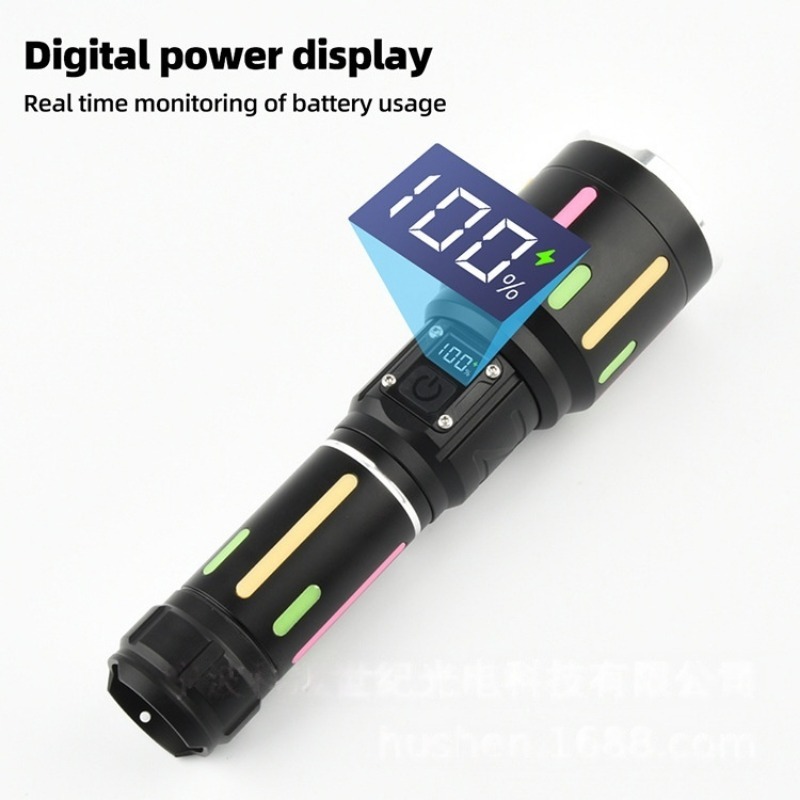 ハイパワー白色光蛍光懐中電灯充電式ズーム可能長距離懐中電灯屋 - Outdoor Power For Camping のレビューと価格