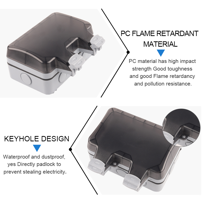 防水屋外壁コンセント,ip66,EUおよびドイツ規格,16A - Outdoor Power Outlet Waterproof のレビューと価格