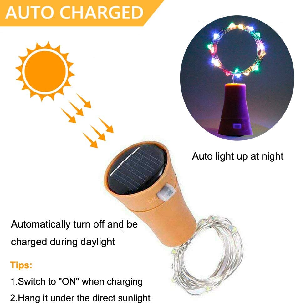 ソーラーボトルLedストリング仙子ランプガーランド結婚式2  - Outdoor Power For Christmas Lights のレビューと価格