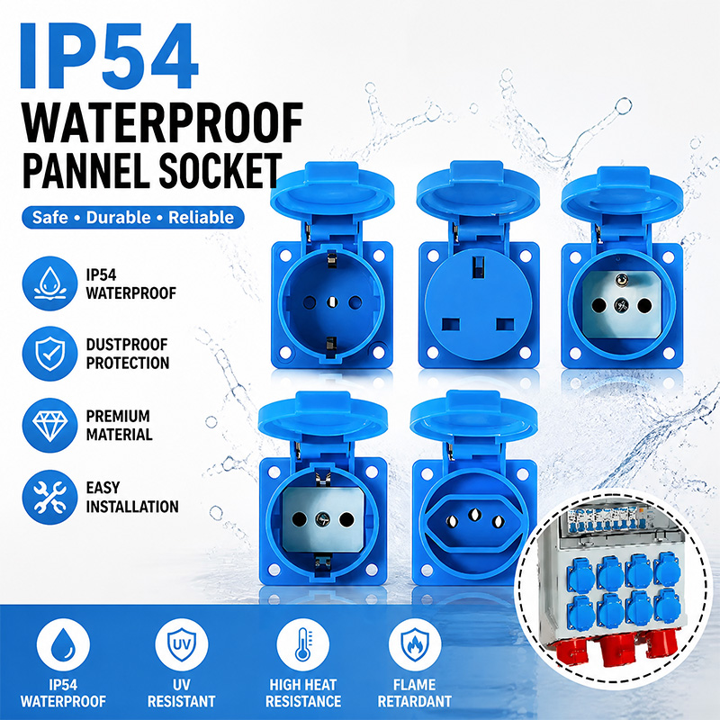 IP54 16A 防水工業用パネルソケット電力壁コンセント  - Outdoor Power Outlet Waterproof のレビューと価格