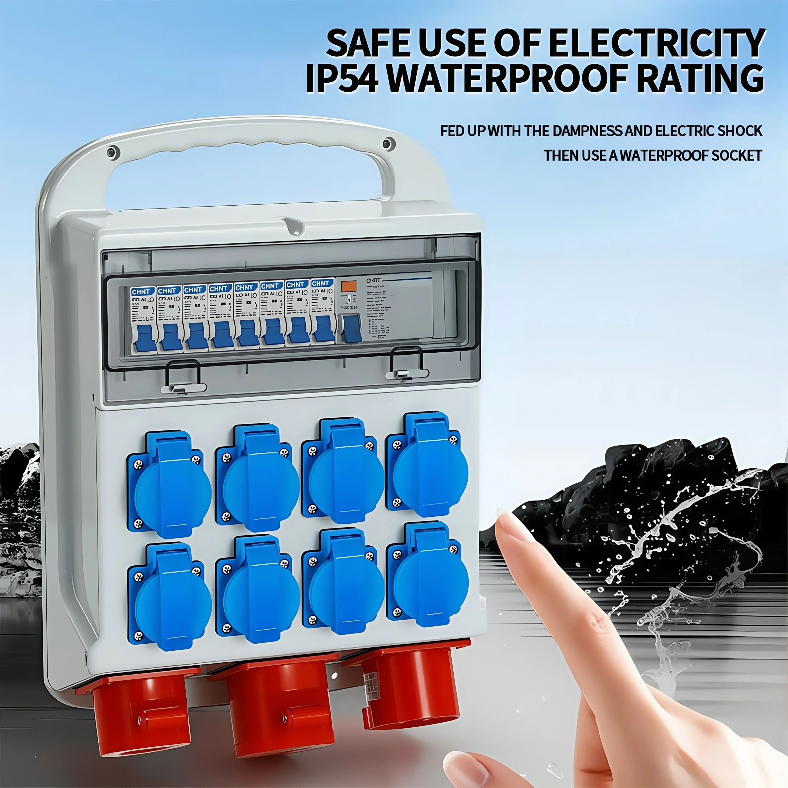 IP54 16A 防水工業用パネルソケット電力壁コンセント  - Outdoor Power Outlet Waterproof のレビューと価格