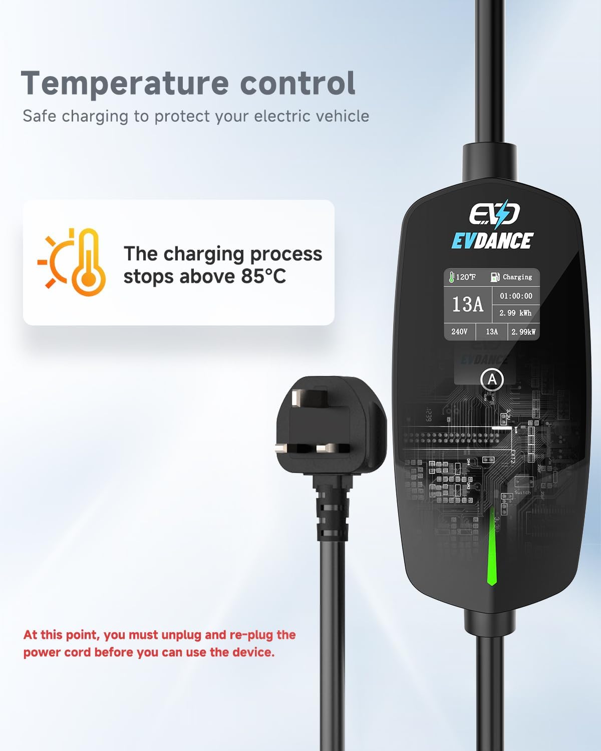 EVDANCE ポータブルEV充電器 タイプ2 UKプラグ  - Outdoor Power Plug のレビューと価格