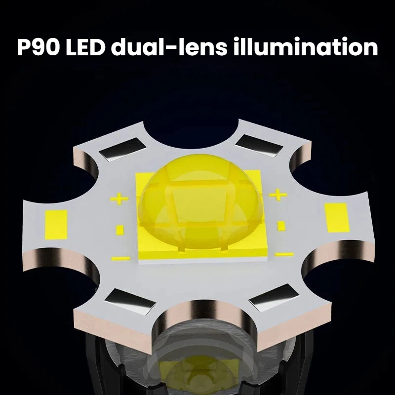 高出力 P90 LED 懐中電灯 TYPE-C 充電式ズーム - Outdoor Power For Camping のレビューと価格