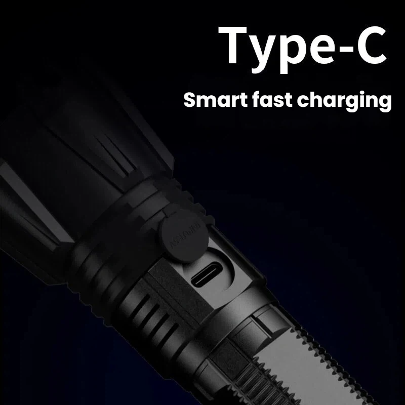 高出力 P90 LED 懐中電灯 TYPE-C 充電式ズーム - Outdoor Power For Camping のレビューと価格