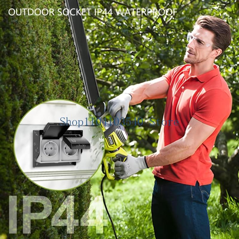 02DC電気コンセント世帯カバー屋外電源ソケット付き2ホール - Outdoor Power Outlet Waterproof のレビューと価格