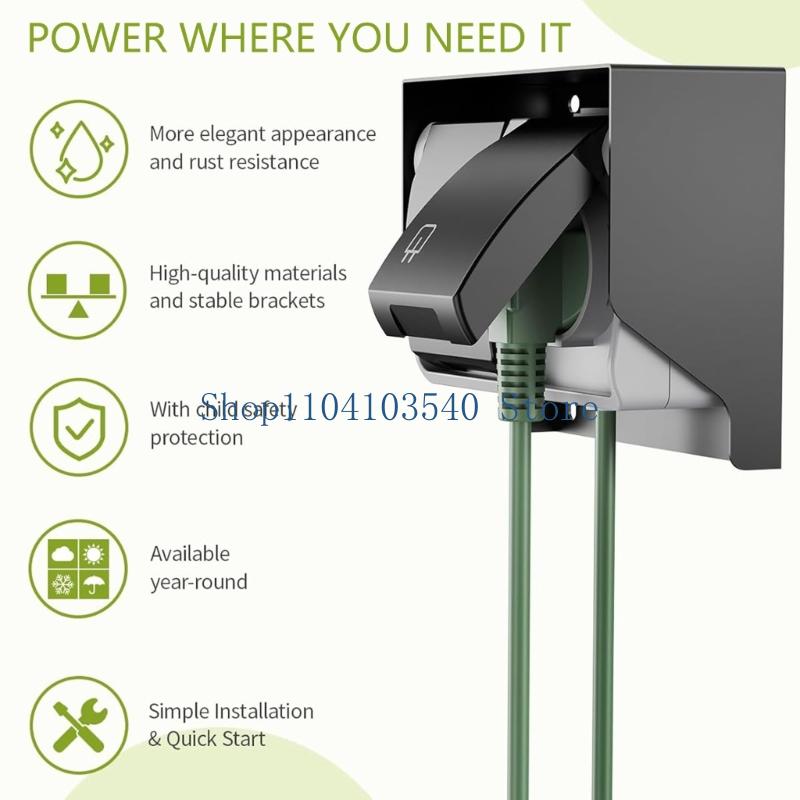 02DC電気コンセント世帯カバー屋外電源ソケット付き2ホール - Outdoor Power Outlet Waterproof のレビューと価格