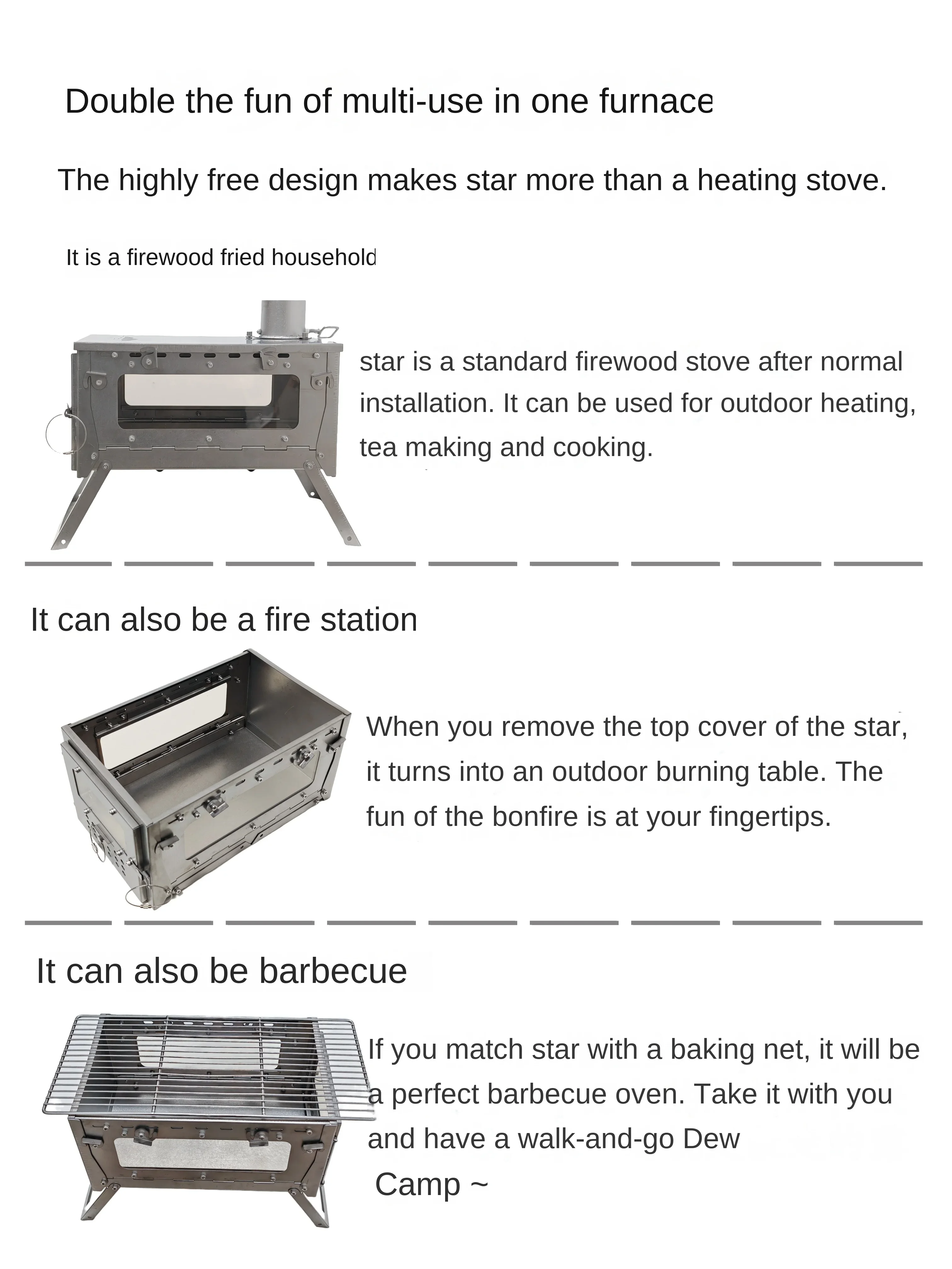 Wt star-tiチタン合金折りたたみ薪ストーブ,ストーブ - Outdoor Power Heater のレビューと価格