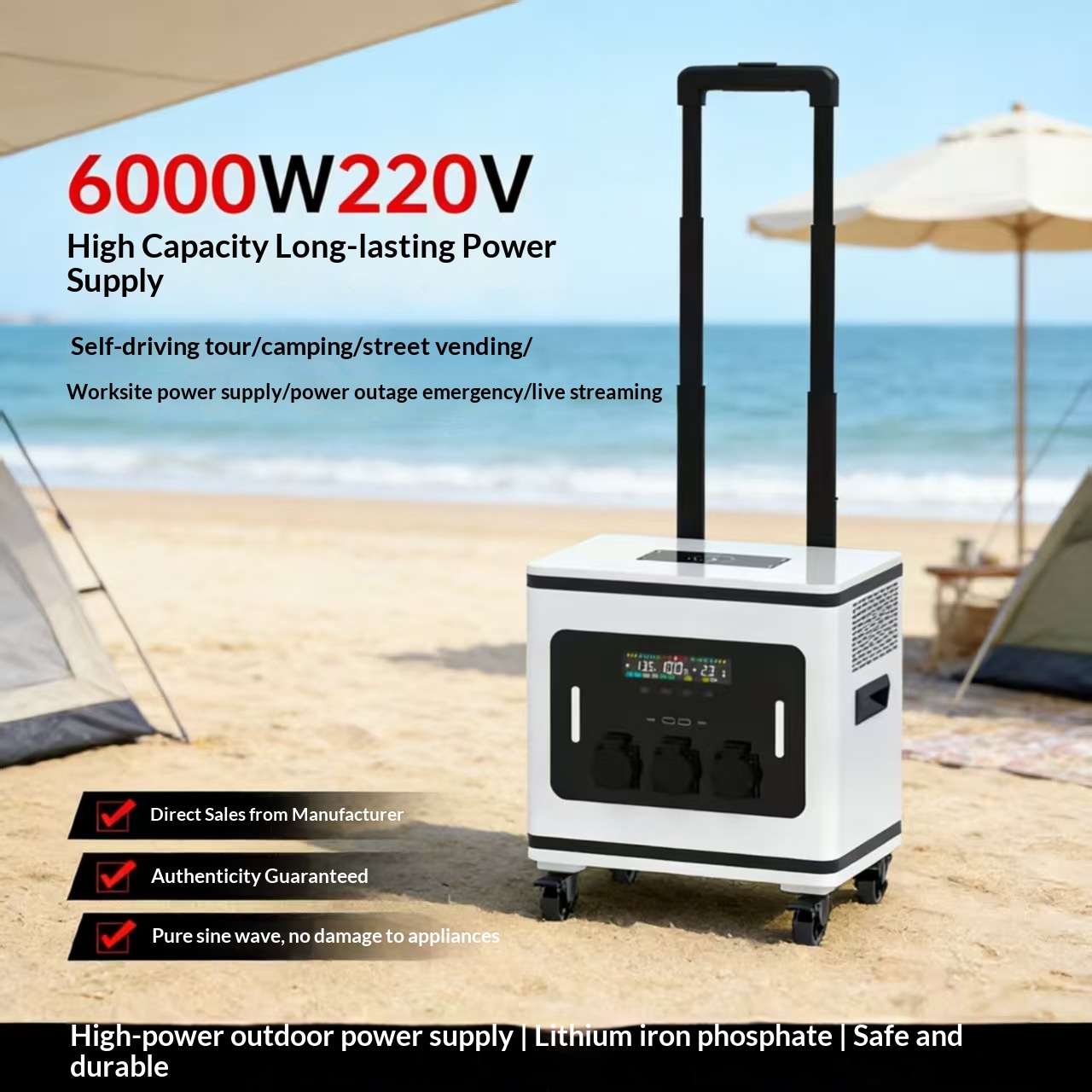 リチウムイオン電池屋外モバイル電源220v大容量ポータブルハ - Outdoor Power For Camping のレビューと価格