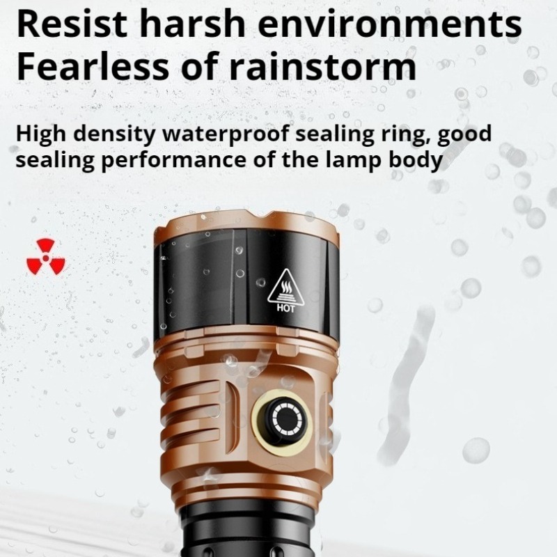 強力な光ハイパワー LED 懐中電灯タイプ C 充電防水アル - Outdoor Power For Camping のレビューと価格