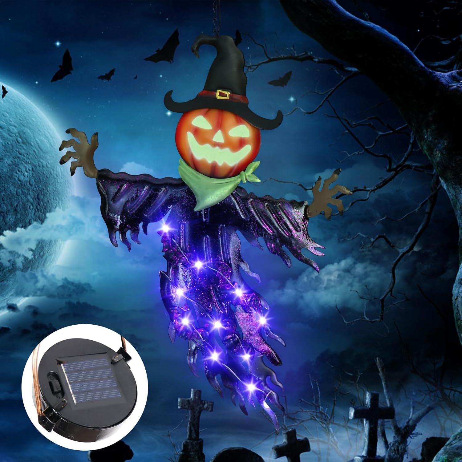 ソーラーハロウィンメタルハンギングデコレーション屋外用、ソー - Outdoor Power For Christmas Lights のレビューと価格