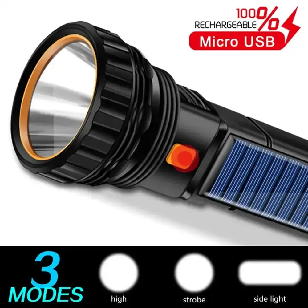 1PC 多機能ソーラー LED 懐中電灯屋外長距離トーチ緊急 - Outdoor Power For Camping のレビューと価格