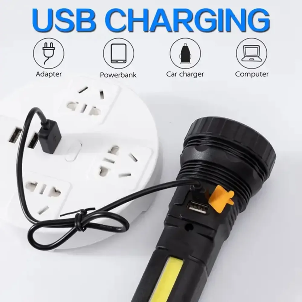 1PC 多機能ソーラー LED 懐中電灯屋外長距離トーチ緊急 - Outdoor Power For Camping のレビューと価格