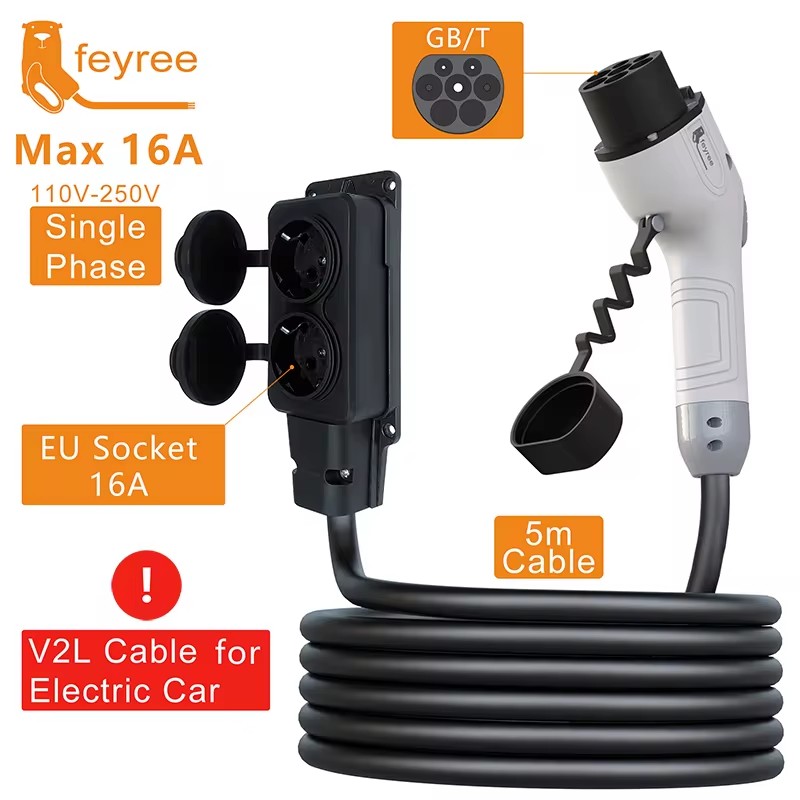 Feyree V2Lケーブル放電プラグEV充電器GBTソケッ - Outdoor Power Plug のレビューと価格